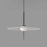 Nara Modern Glass Disk Pendant Light with Satin Finish LED Ceiling Hanging Lamp