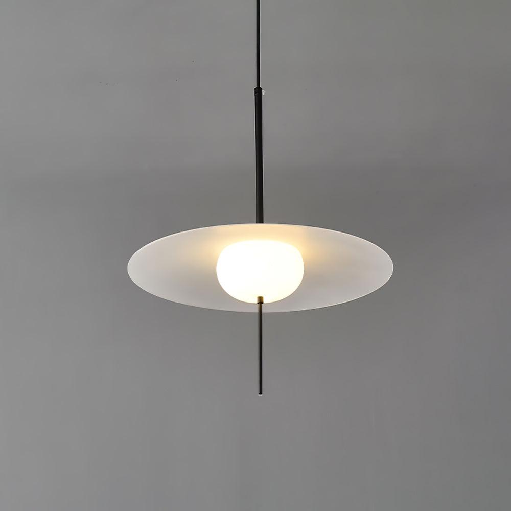 Nara Modern Glass Disk Pendant Light with Satin Finish LED Ceiling Hanging Lamp