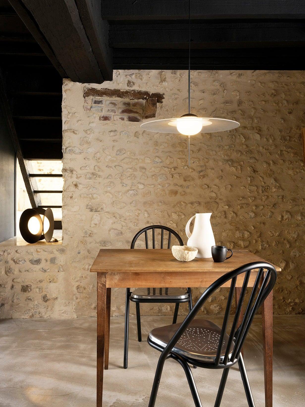 Nara Modern Glass Disk Pendant Light with Satin Finish LED Ceiling Hanging Lamp