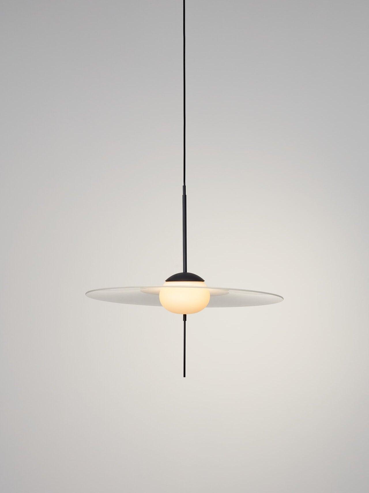 Nara Modern Glass Disk Pendant Light with Satin Finish LED Ceiling Hanging Lamp