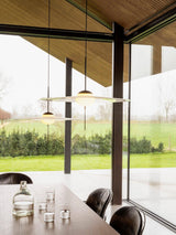 Nara Modern Glass Disk Pendant Light with Satin Finish LED Ceiling Hanging Lamp