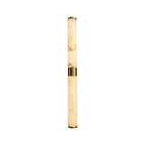 Natural Alabaster Line Wall Light Minimalist Vertical Brass LED Sconce for Hallways