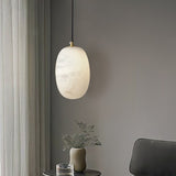 Natural Alabaster Stone Mini Pendant Light Brass Hanging Lamp for Indoor Lighting