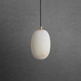 Natural Alabaster Stone Mini Pendant Light Brass Hanging Lamp for Indoor Lighting
