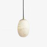 Natural Alabaster Stone Mini Pendant Light Brass Hanging Lamp for Indoor Lighting