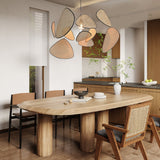 Natural Bamboo Screen Cannage Rattan Chandelier Retro Industrial Suspension Light