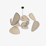Natural Bamboo Screen Cannage Rattan Chandelier Retro Industrial Suspension Light