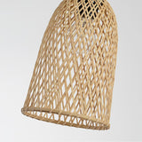 Natural Bamboo Triple Shade Farmhouse Chandelier with Real Tree Branch Hanging Pendant Light