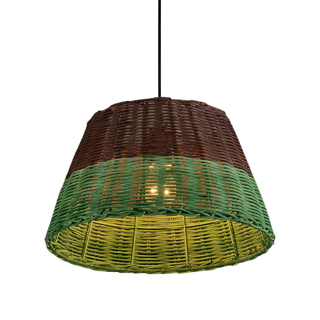 Natural Handmade Rattan Pendant Light Industrial Woven Chandelier for Kitchen and Dining Room