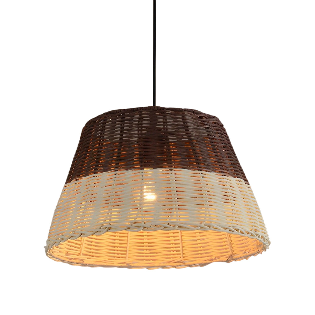 Natural Handmade Rattan Pendant Light Industrial Woven Chandelier for Kitchen and Dining Room