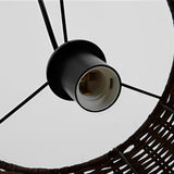 Natural Handmade Rattan Pendant Light Industrial Woven Chandelier for Kitchen and Dining Room