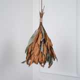 Natural Organic Dried Branch and Leaf Pendant Lamp Rustic Wood Leaf Chandelier