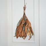 Natural Organic Dried Branch and Leaf Pendant Lamp Rustic Wood Leaf Chandelier