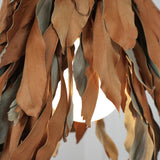Natural Organic Dried Branch and Leaf Pendant Lamp Rustic Wood Leaf Chandelier