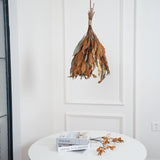 Natural Organic Dried Branch and Leaf Pendant Lamp Rustic Wood Leaf Chandelier
