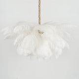 Natural Ostrich Feather Gasolier Chandelier with Polished Brass Frame for Luxury Interiors