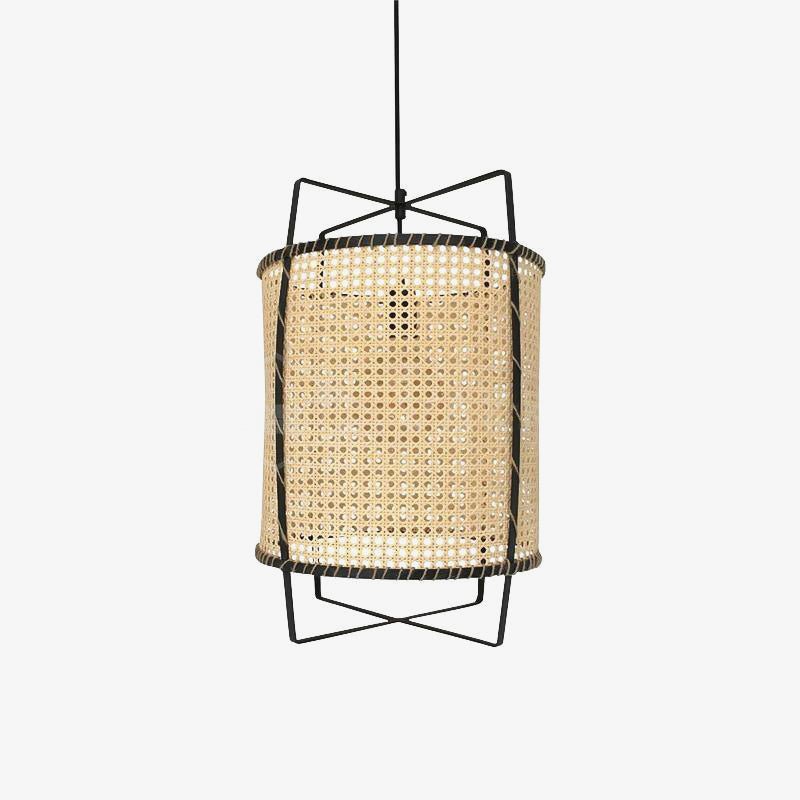 Natural Rattan Cane Webbing Pendant Light Handcrafted Bamboo Hanging Ceiling Lamp for Home Decor