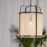 Natural Rattan Cane Webbing Pendant Light Handcrafted Bamboo Hanging Ceiling Lamp for Home Decor