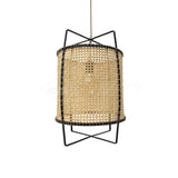 Natural Rattan Cane Webbing Pendant Light Handcrafted Bamboo Hanging Ceiling Lamp for Home Decor