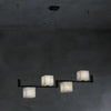 Natural Snowflake Alabaster Square Box Chandelier Lighting Fixture