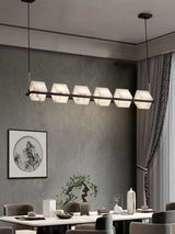 Natural Snowflake Alabaster Square Box Chandelier Lighting Fixture