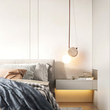 Natural Stone Travertine Pendant Light with White Glass Shade Elegant Hanging Lamp