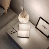 Natural White Marble Raindrop LED Pendant Light for Modern Luxury Interior Lighting Decor