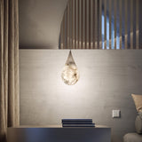 Natural White Marble Raindrop LED Pendant Light for Modern Luxury Interior Lighting Decor