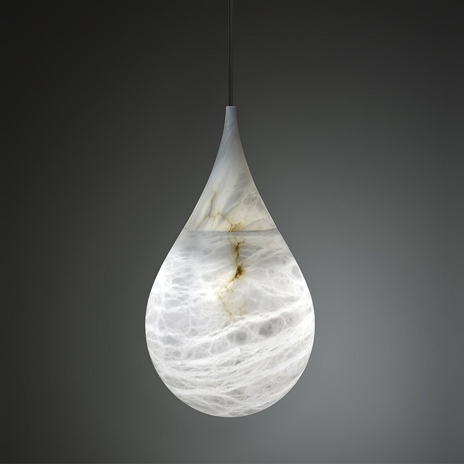 Natural White Marble Raindrop LED Pendant Light for Modern Luxury Interior Lighting Decor