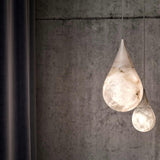 Natural White Marble Raindrop LED Pendant Light for Modern Luxury Interior Lighting Decor