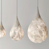 Natural White Marble Raindrop LED Pendant Light for Modern Luxury Interior Lighting Decor