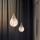 Natural White Marble Raindrop LED Pendant Light for Modern Luxury Interior Lighting Decor