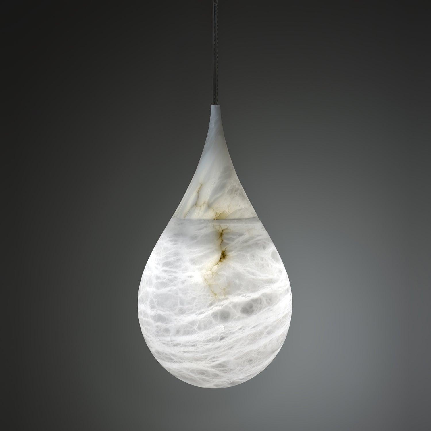 Natural White Marble Raindrop LED Pendant Light for Modern Luxury Interior Lighting Decor
