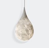 Natural White Marble Raindrop LED Pendant Light for Modern Luxury Interior Lighting Decor