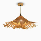 Natural Woven Bamboo Pendant Light Burlywood Coastal Ceiling Hanging Lamp for Kitchen and Dining Room