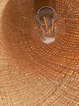 Natural Woven Rattan Straw Hat Hanging Pendant Light for Modern Coastal Homes