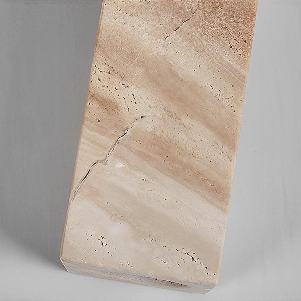 Natural Yellow Travertine Stone Wall Lamp Rustic Wabi Sabi Sconce for Modern Interior Lighting