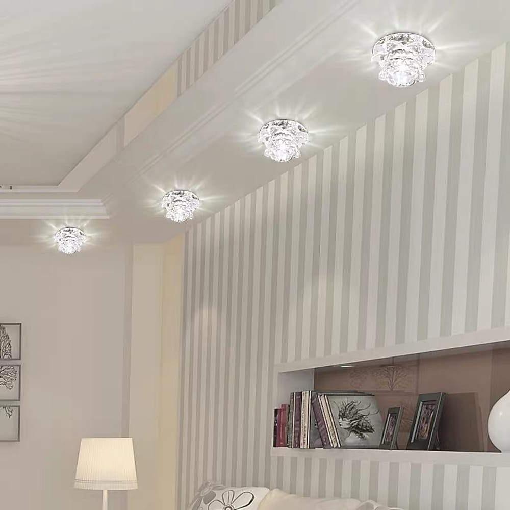 Modern Flower Design LED Flush Mount Ceiling Light with Electroplated Glass and RGB Multi Color Lighting