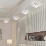 Modern Flower Design LED Flush Mount Ceiling Light with Electroplated Glass and RGB Multi Color Lighting