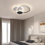 Modern Geometric Triple Circle LED Flush Mount Light for Bedroom
