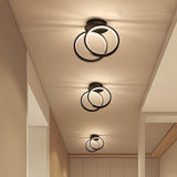Minimalist 2 Ring LED Ceiling Light Modern Geometric Flush Mount Fixture for Hallways