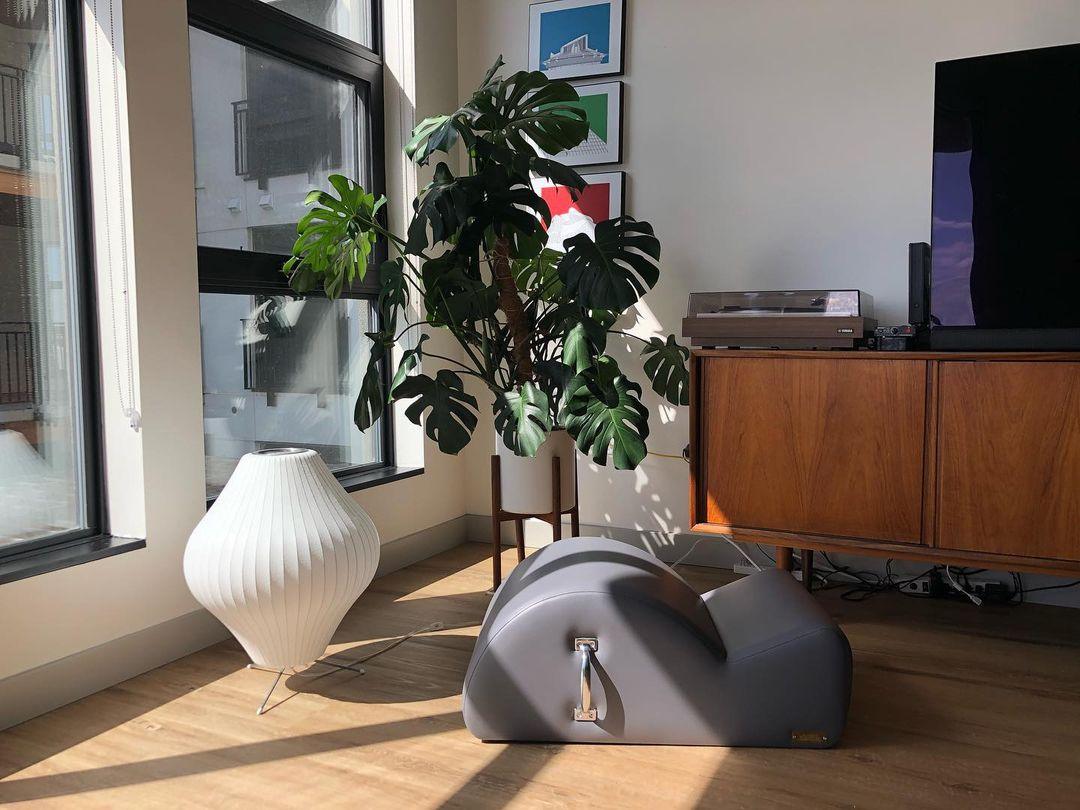 Mid Century Modern Nelson Inspired Accent Table Lamp with White Polymer Shade