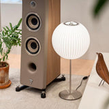 Mid Century Modern Nelson Inspired Accent Table Lamp with White Polymer Shade