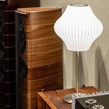 Mid Century Modern Nelson Inspired Accent Table Lamp with White Polymer Shade