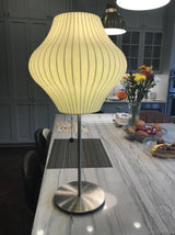 Mid Century Modern Nelson Inspired Accent Table Lamp with White Polymer Shade