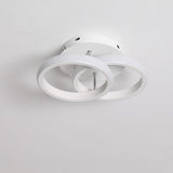 Modern 2 Ring LED Flush Mount Ceiling Light Metal Geometric Fixture for Hallway and Bedroom