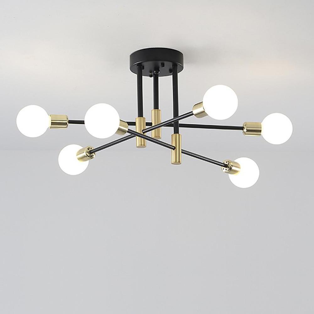 Modern 6 Light Sputnik Flush Mount Ceiling Light Nordic Glass Shade Chandelier for Living Room