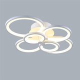Modern Multi Ring LED Flush Mount Ceiling Light Dimmable Geometric Chandelier for Living Room
