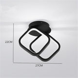Minimalist 2 Ring LED Ceiling Light Modern Geometric Flush Mount Fixture for Hallways