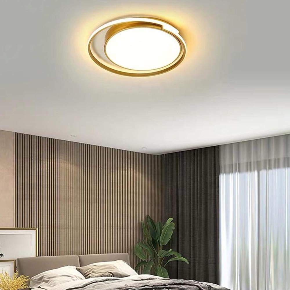 Minimalist Round LED Flush Mount Ceiling Light Ultra Thin 20 Inch Metal Fixture